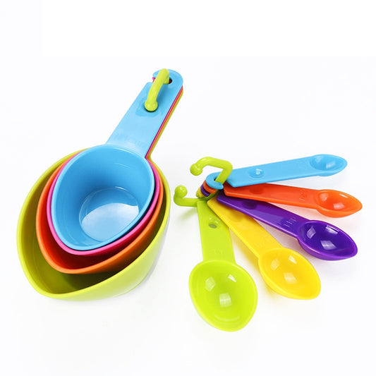 9 in 1 Colorful Pointed Plastic Measuring Spoon Measuring Cup Baking Tool Set