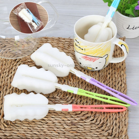 10 PCS Removable Handle Sponge Cleaning Cup Brushes Wash Cup Brush for Glass Milk Bottle / Coffee Cup / Glass Cup (Random Color Delivery)
