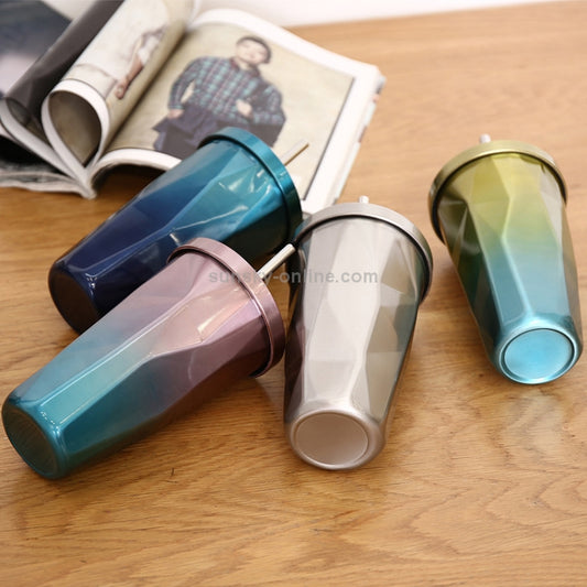 500ml Irregular Double Layer Stainless Steel Sippy Cup