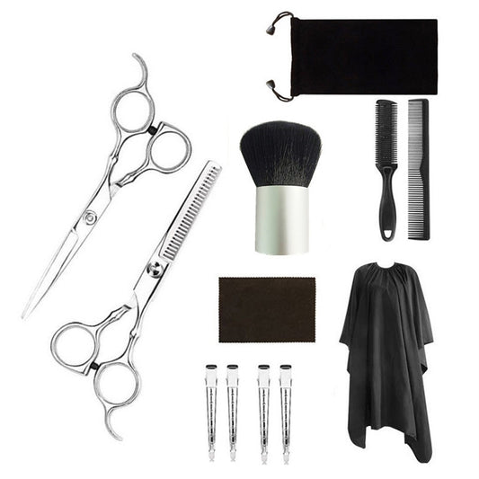 12 Pcs Professional Hair Cutting & Thinning Scissor Set – Hairdressing Flat Shear Barber Kit