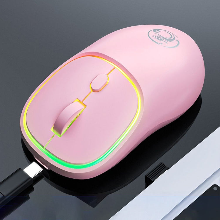ماوس لاسلكي iMICE W-618 قابل لإعادة الشحن مزود بـ 4 أزرار بدقة 1600 نقطة في البوصة وتردد 2.4 جيجاهرتز وبلوتوث، صامت، لأجهزة الكمبيوتر الشخصية واللاب توب، W-618 بتردد 2.4 جيجاهرتز وبلوتوث