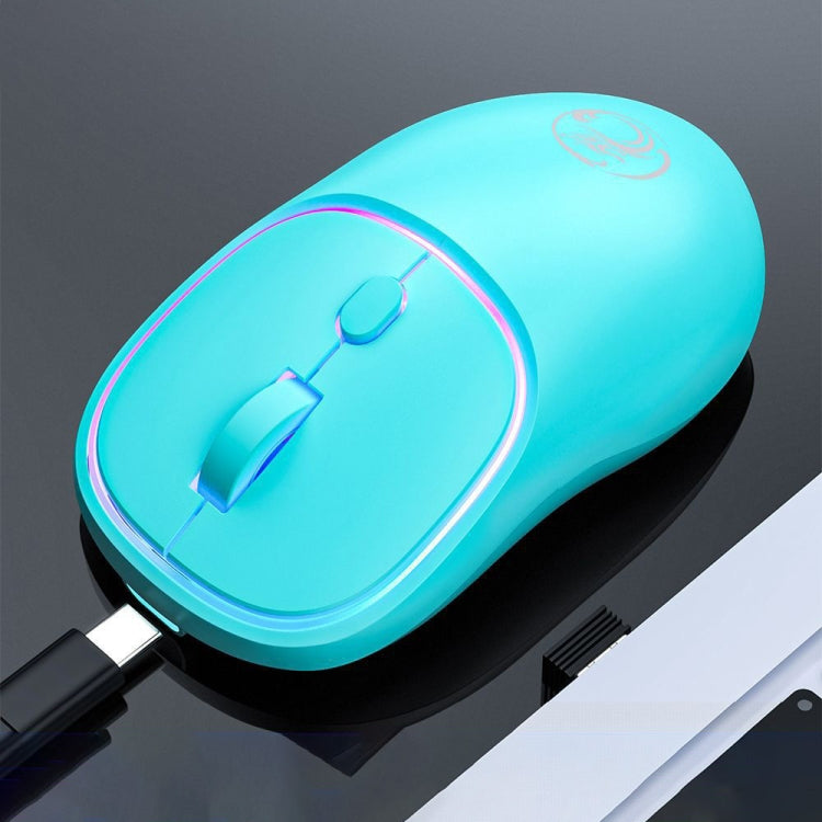 ماوس لاسلكي iMICE W-618 قابل لإعادة الشحن مزود بـ 4 أزرار بدقة 1600 نقطة في البوصة وتردد 2.4 جيجاهرتز وبلوتوث، صامت، لأجهزة الكمبيوتر الشخصية واللاب توب، W-618 بتردد 2.4 جيجاهرتز وبلوتوث