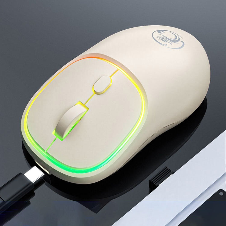 ماوس لاسلكي iMICE W-618 قابل لإعادة الشحن مزود بـ 4 أزرار بدقة 1600 نقطة في البوصة وتردد 2.4 جيجاهرتز وبلوتوث، صامت، لأجهزة الكمبيوتر الشخصية واللاب توب، W-618 بتردد 2.4 جيجاهرتز وبلوتوث