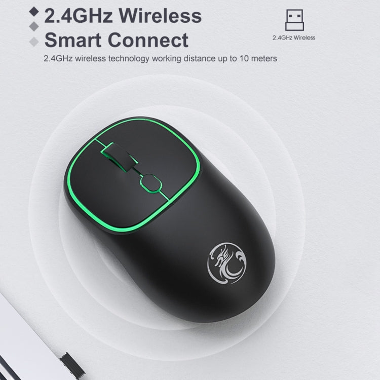 ماوس لاسلكي iMICE W-618 قابل لإعادة الشحن مزود بـ 4 أزرار بدقة 1600 نقطة في البوصة وتردد 2.4 جيجاهرتز وبلوتوث، صامت، لأجهزة الكمبيوتر الشخصية واللاب توب، W-618 بتردد 2.4 جيجاهرتز وبلوتوث