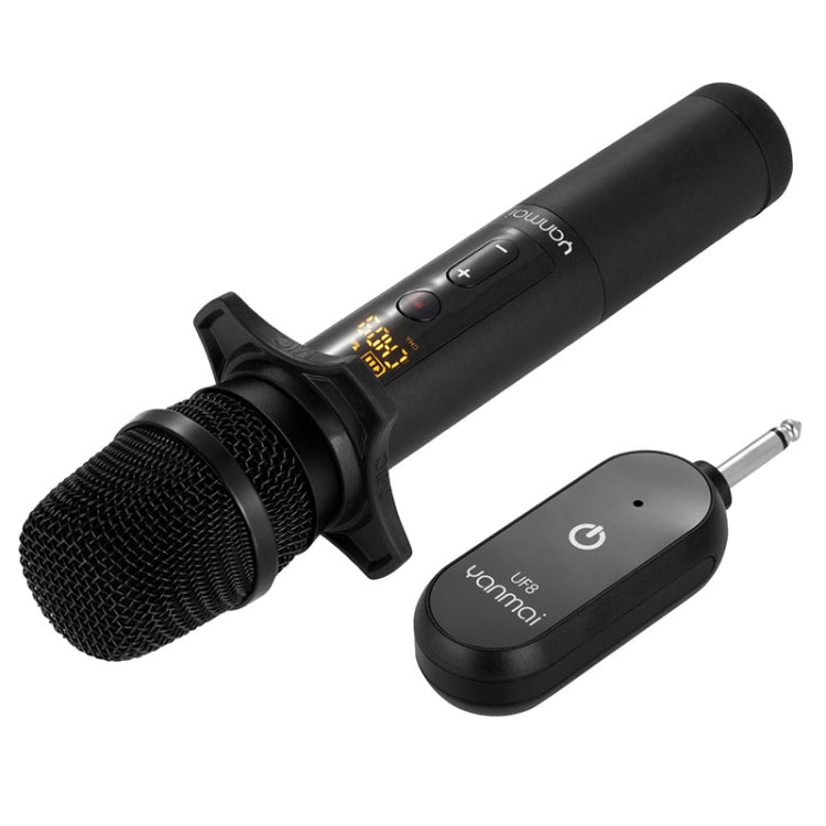 ميكروفون ديناميكي لاسلكي من Yanmai UF8 UHF مزود بشاشة LCD، UF8