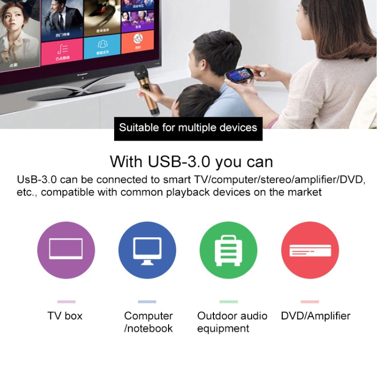 J.I.Y 2 in 1 K Song Wireless Microphones for TV PC with Audio Card USB Receiver, 2 in 1 Black