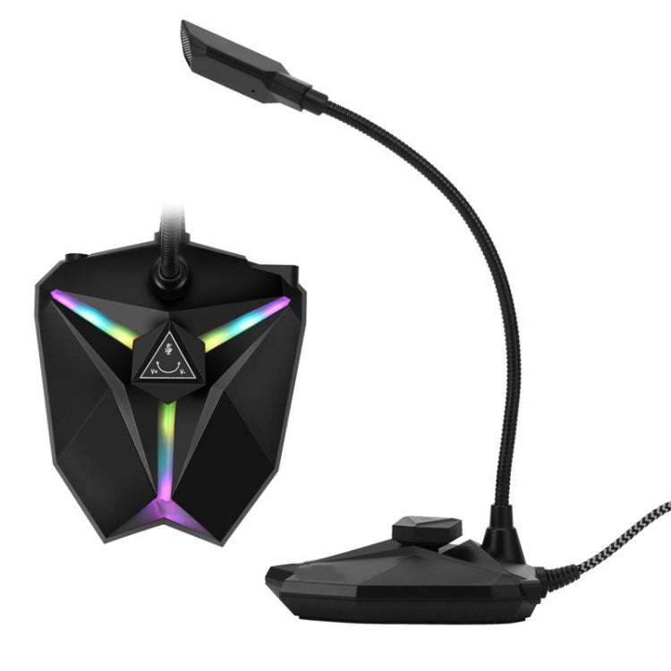Yanmai G35 Adjustable Angle Omnidirectional Capacitive Gaming Microphone with RGB Colorful Lighting & Pluggable USB Cable, Cable Length: 1.35m, G35
