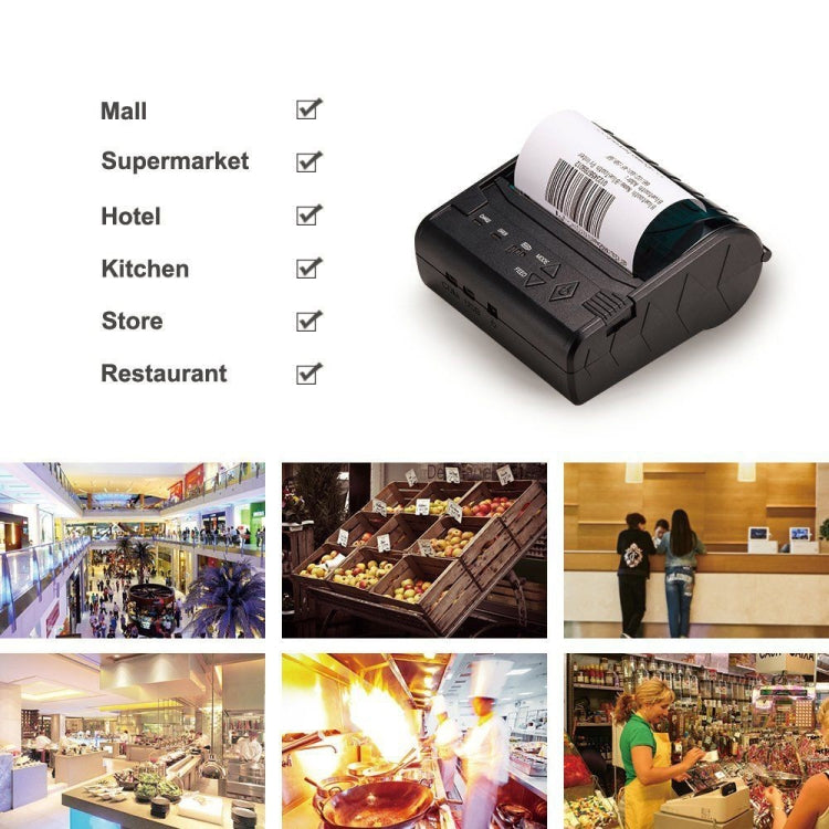 POS-8003 Portable Thermal Bluetooth Ticket Printer,Max Supported Thermal Paper Size:80x50mm