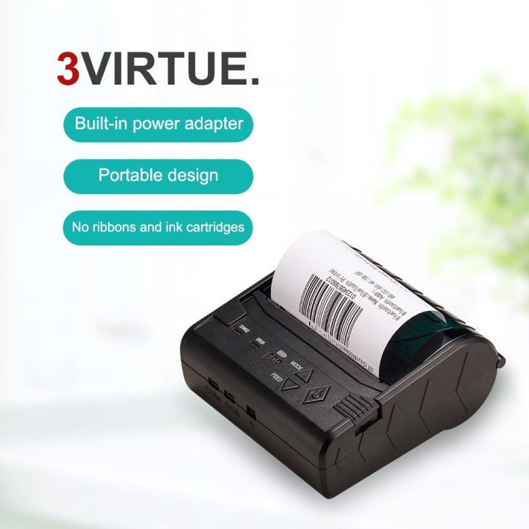 POS-8003 Portable Thermal Bluetooth Ticket Printer,Max Supported Thermal Paper Size:80x50mm