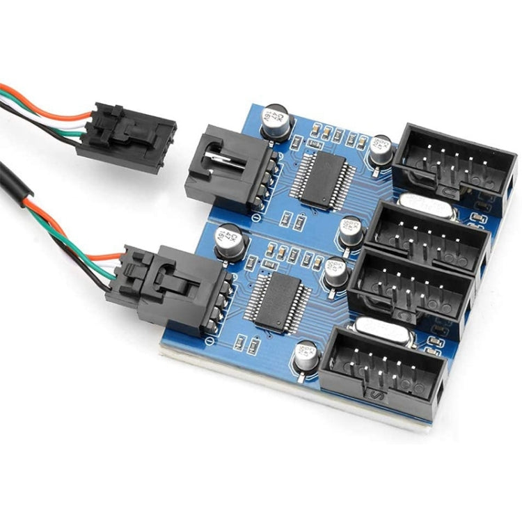 محول موزع USB2.0 ذو 9 سنون من Rocketek HC427، لوحة دوائر مقسمة من واحد إلى أربعة، من واحد إلى أربعة