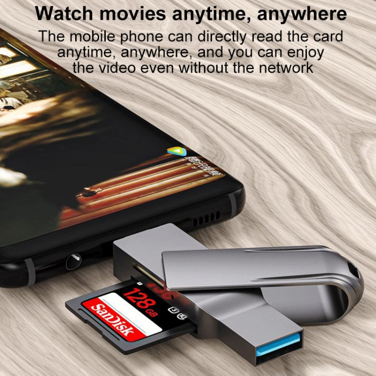 قارئ بطاقات متعدد الوظائف 2 في 1 من USB-C / Type-C إلى USB 3.0