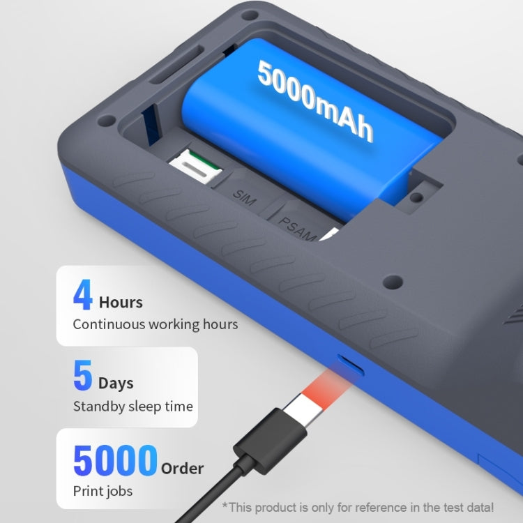 جهاز POS-6000 إصدار 4G، 1 جيجابايت + 8 جيجابايت، 58 مم، جهاز POS محمول باليد، 5.5 بوصة، ماسح ضوئي لرمز الاستجابة السريعة، يعمل بنظام Android، قابس الاتحاد الأوروبي، 1 جيجابايت + 8 جيجابايت