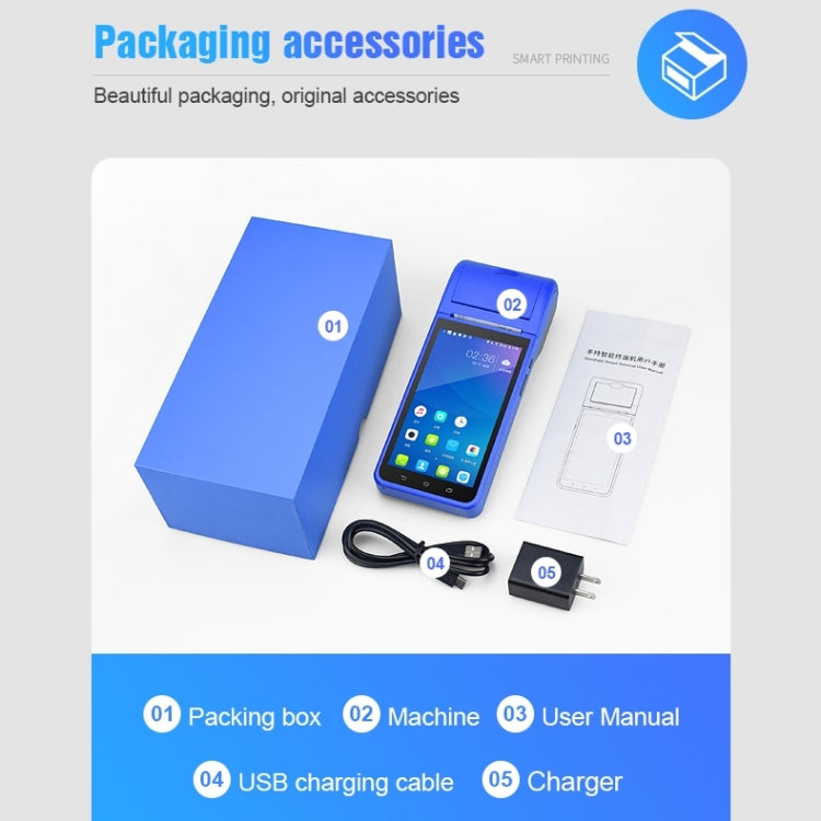 جهاز POS-6000 إصدار 4G، 1 جيجابايت + 8 جيجابايت، 58 مم، جهاز POS محمول باليد، 5.5 بوصة، ماسح ضوئي لرمز الاستجابة السريعة، يعمل بنظام Android، قابس الاتحاد الأوروبي، 1 جيجابايت + 8 جيجابايت
