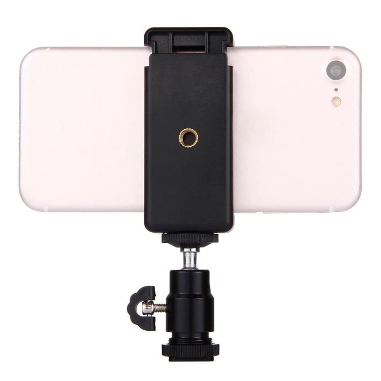 PULUZ 1/4 inch Hot Shoe Tripod Head + Tripod Stand Clamp for iPhone, Samsung, Huawei, HTC, 5.5cm - 8cm Width Smartphones, Tripod Head + Stand Clamp