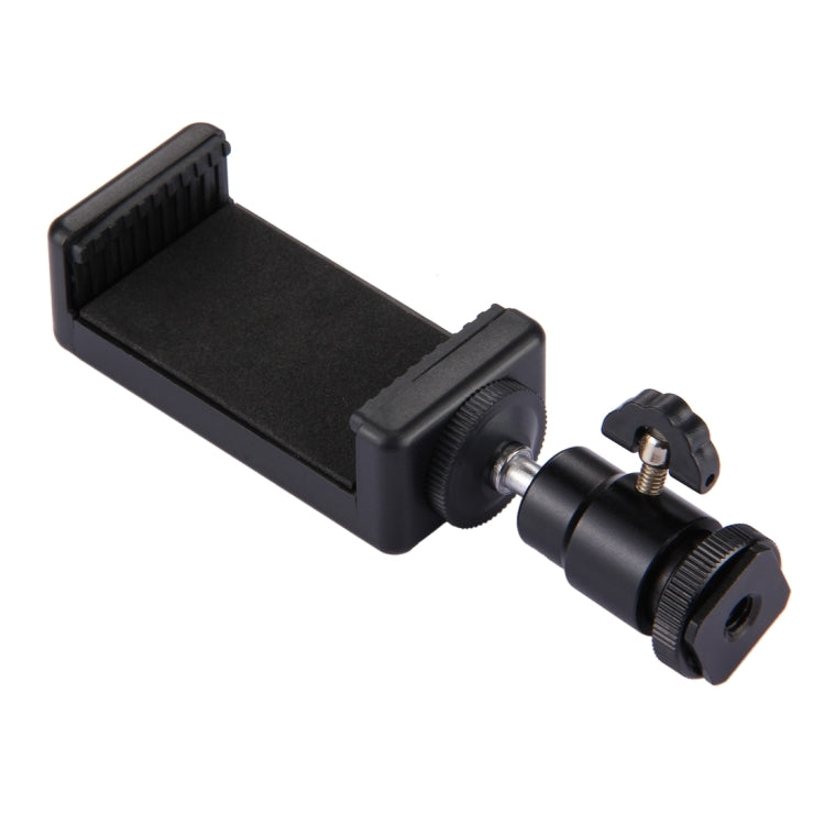 PULUZ 1/4 inch Hot Shoe Tripod Head + Tripod Stand Clamp for iPhone, Samsung, Huawei, HTC, 5.5cm - 8cm Width Smartphones, Tripod Head + Stand Clamp