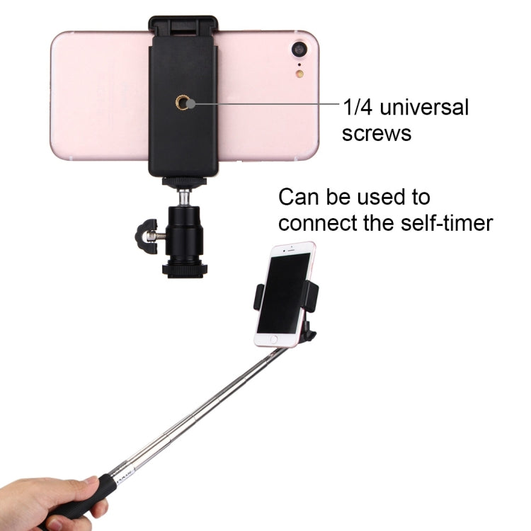 PULUZ 1/4 inch Hot Shoe Tripod Head + Tripod Stand Clamp for iPhone, Samsung, Huawei, HTC, 5.5cm - 8cm Width Smartphones, Tripod Head + Stand Clamp