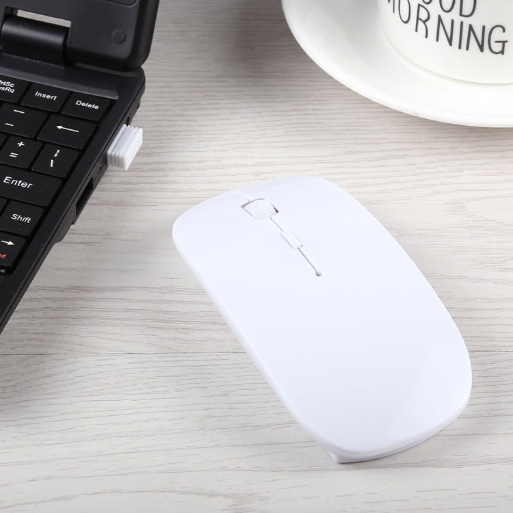 ماوس ليزر ضوئي لاسلكي فائق النحافة بتردد 2.4 جيجاهرتز مع مستقبل USB صغير، توصيل وتشغيل
