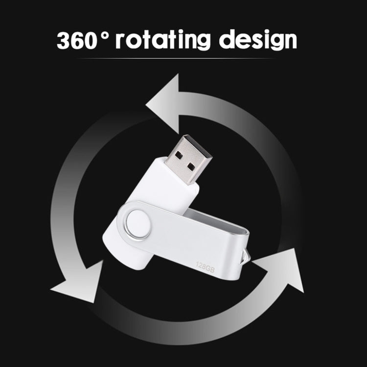 فلاشة تويستر USB 2.0 سعة 128 جيجابايت، لون أبيض