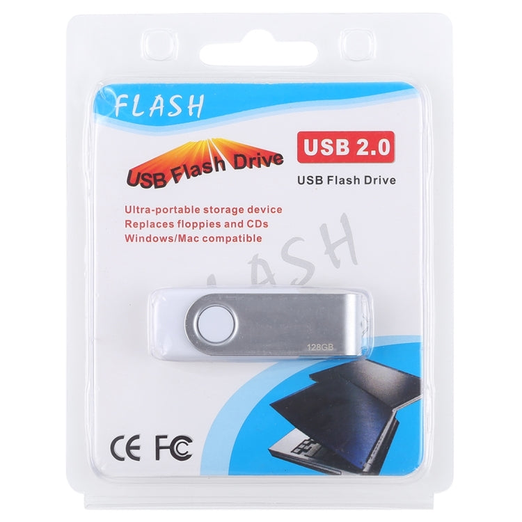 فلاشة تويستر USB 2.0 سعة 128 جيجابايت، لون أبيض