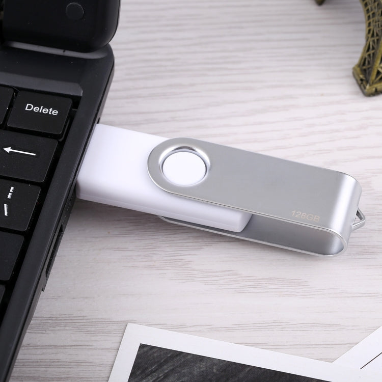 فلاشة تويستر USB 2.0 سعة 128 جيجابايت، لون أبيض