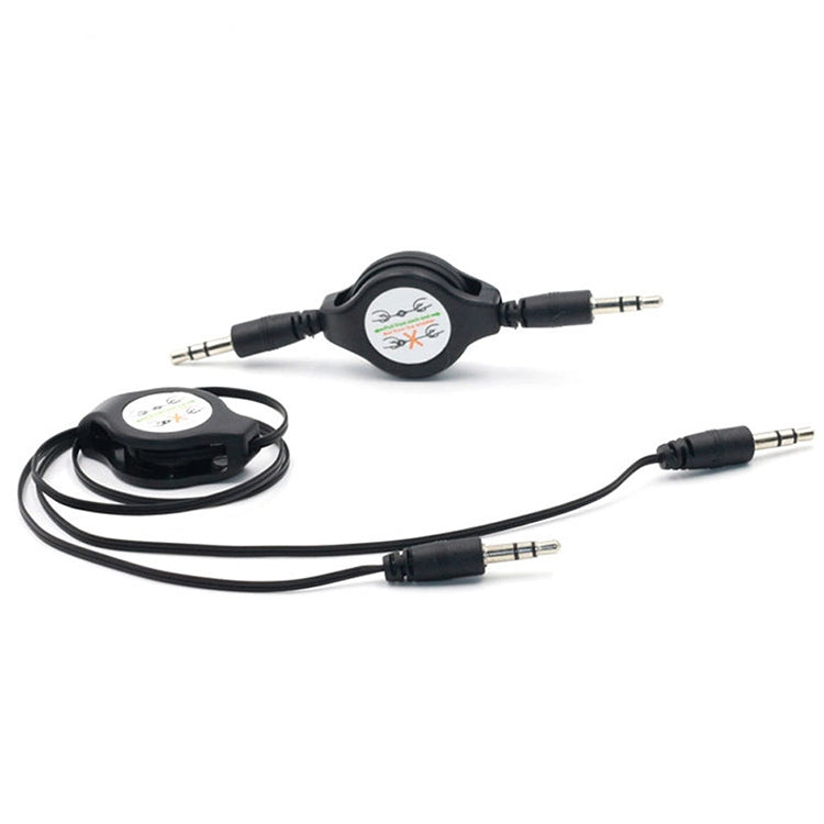 3.5mm Retractable Aux Audio Cable, Compatible with Phones, Tablets, Headphones, MP3 Player, Car/Home Stereo & More, Length: 11cm to 80cm