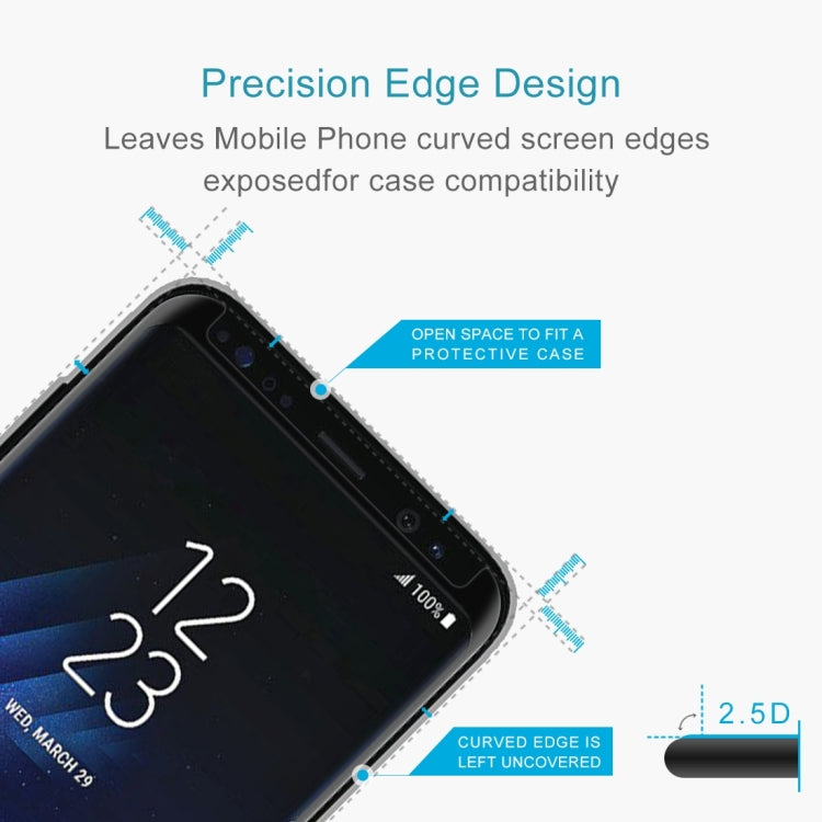 Full Glue Full Screen Curved Case Friendly Tempered Glass Film For Galaxy S8 / G950, For Galaxy S8 Adhesive Black Frame