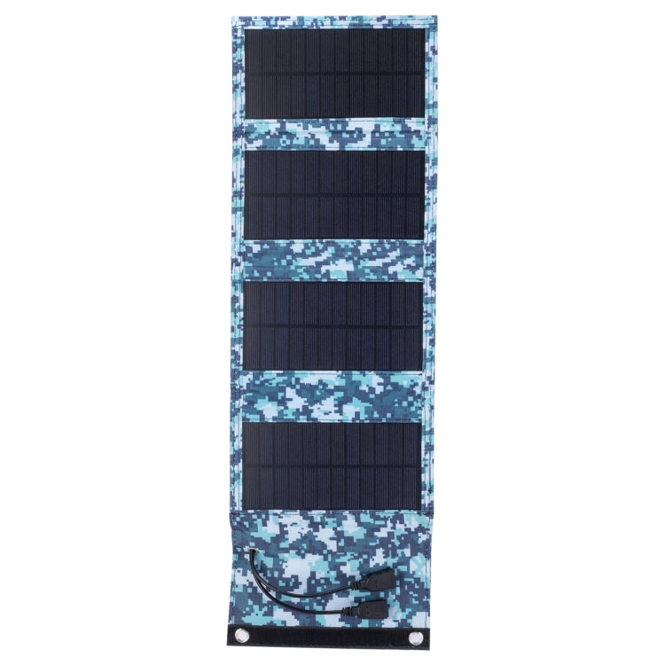 7W Monocrystalline Silicon Foldable Solar Panel Outdoor Charger with 5V Dual USB Ports, 7W