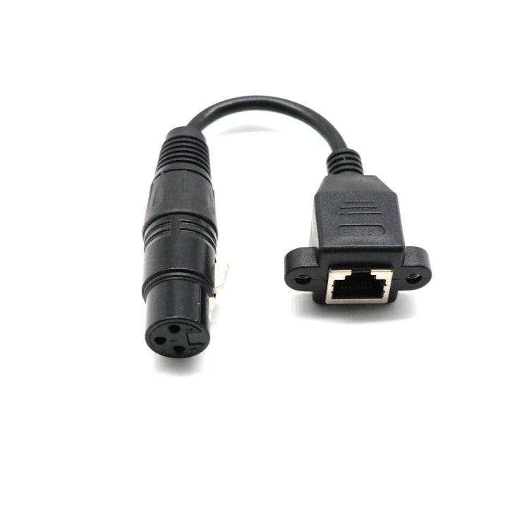15cm XLR 3 Pin Female To RJ45 Female Network Connector Adapter Converter Cable, 15cm