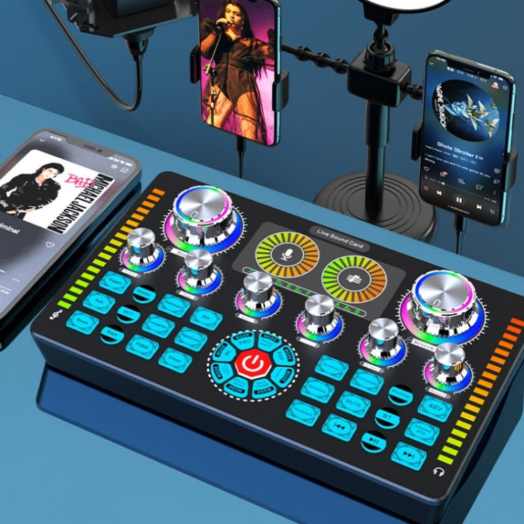 Q7 Live Streaming Sound Card Audio Mixer for Recording Live, Q7