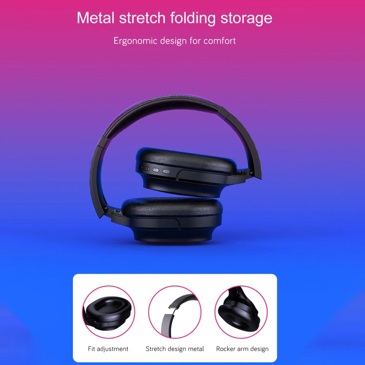 OY713 Blcak Music Headset Wireless BT5.0 Headphones Call Center Earphone With Microphone, OY713
