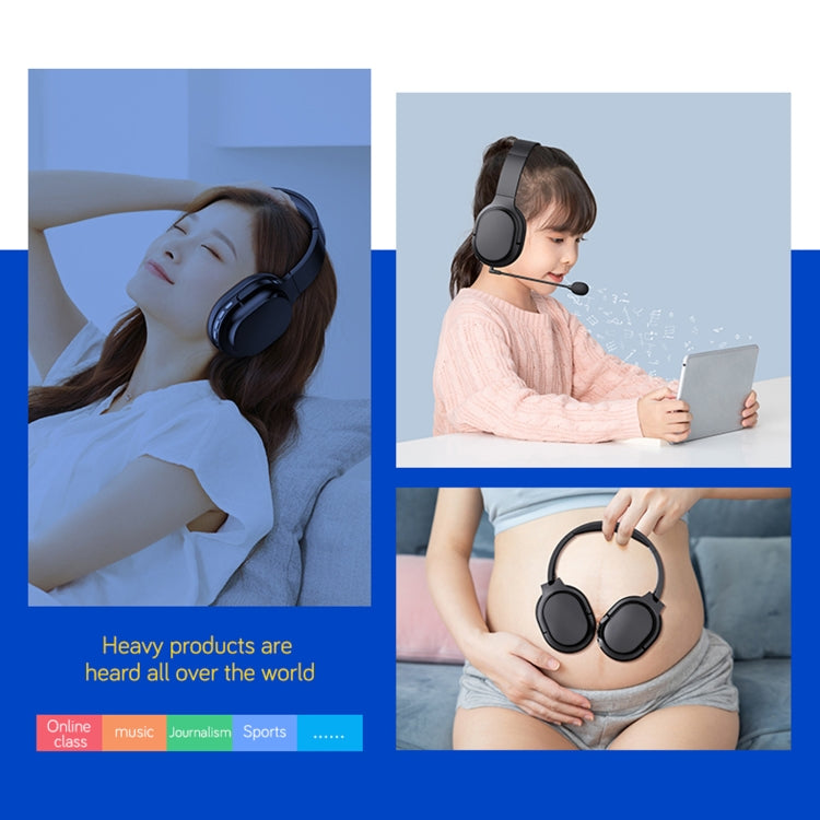 OY713 Blcak Music Headset Wireless BT5.0 Headphones Call Center Earphone With Microphone, OY713