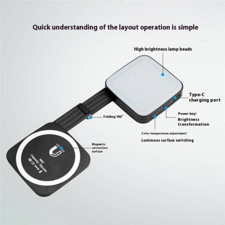 M42 Double-Sided Lighting Fill Light MagSafe Magnetic Phone Selfie Beauty Lamp, M42