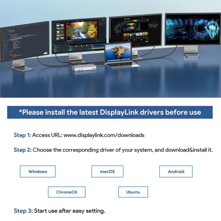 محطة إرساء WAVLINK UG69PD12 DisplayLink رباعية الشاشات لأجهزة الكمبيوتر المحمولة M1 / M2 / Mac وWindows، قابس أمريكي، قابس بريطاني، قابس أوروبي، قابس أسترالي