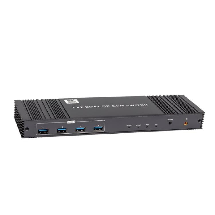 K10-2 لجهازي كمبيوتر/شاشتين، مخرج USB 3.0 مزدوج DP بدقة 8K وتردد 60 هرتز، إصدار 2.1، محول KVM، قابس أمريكي، قابس أوروبي