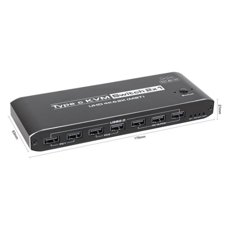 محول توسيع شاشة K9 2 في 1 بمنفذ HDMI مزدوج لعرض الفيديو، شاشتين، لأجهزة Mac، USB C، KVM Switch