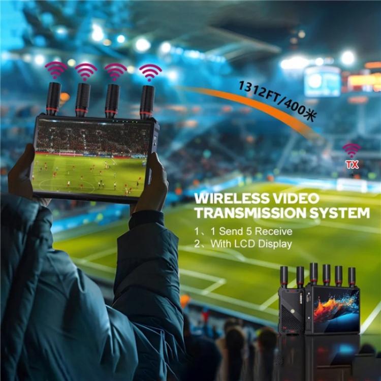 جهاز إرسال واستقبال HDMI لاسلكي VRRIIS 083P مع دعم الشاشة من 1TX إلى 5RX بطول 400 متر، قابس الولايات المتحدة، قابس المملكة المتحدة، قابس الاتحاد الأوروبي، قابس أستراليا