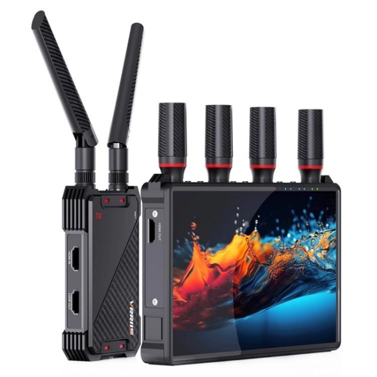 جهاز إرسال واستقبال HDMI لاسلكي VRRIIS 083H بشاشة LCD مقاس 7 بوصات بمدى 400 متر، قابس الولايات المتحدة، قابس الاتحاد الأوروبي، قابس المملكة المتحدة، قابس أستراليا