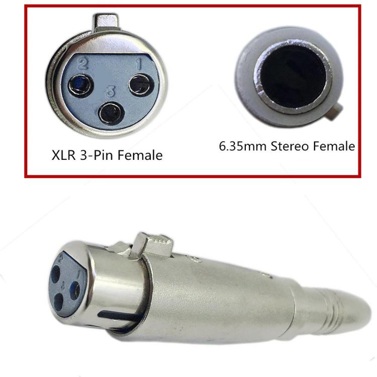 JUNSUNMAY XLR Female to 6.35mm Female Audio Adapter, XLR Female to 6.35mm Female