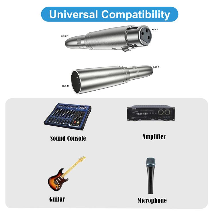 JUNSUNMAY XLR Female to 6.35mm Female Audio Adapter, XLR Female to 6.35mm Female