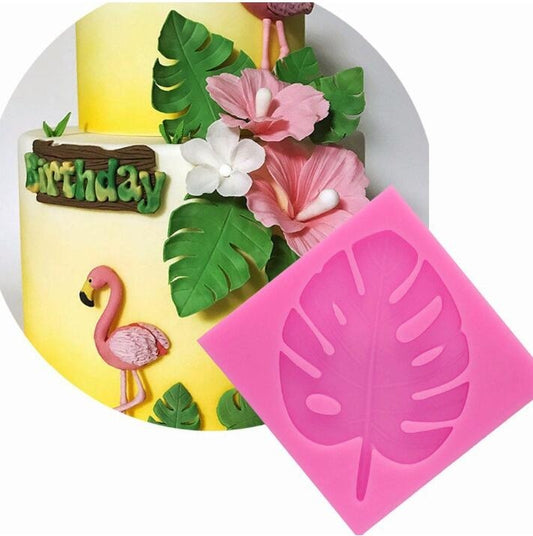 2 PCS DIY Tree Leaf Fondant Mould Chocolate Cake Decorating Mould(Pink)