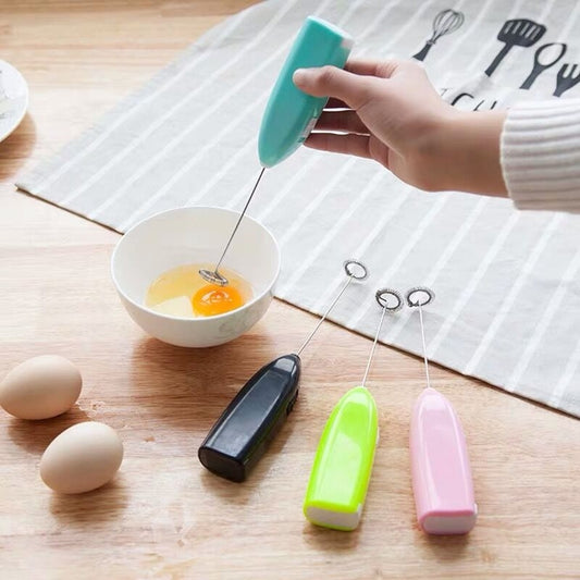 Electric Handheld Home Kitchen Egg Beater Mini Stainless Steel Egg Coffee Milk Tea Blender