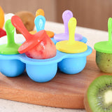 Silicone Mini Ice Pops Mold Ice Cream Ball Lolly Maker Popsicle Molds Baby DIY Food Supplement Tool