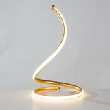 LED Spiral Table Lamp Home Living Room Bedroom Decoration Lighting Bedside Light, Specifications:Without Plug(Gold)