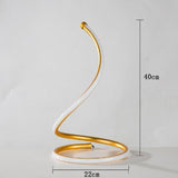 LED Spiral Table Lamp Home Living Room Bedroom Decoration Lighting Bedside Light, Specifications:Without Plug(Gold)