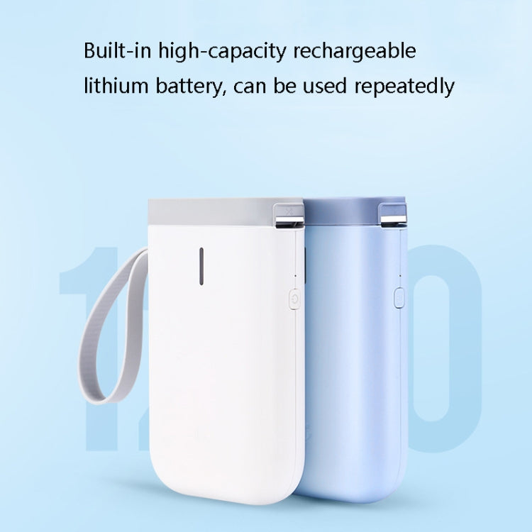 JingChen D11 Thermal Label Printer Bluetooth Handheld Portable Sticker Mobile Phone Printer, D11 White Standard