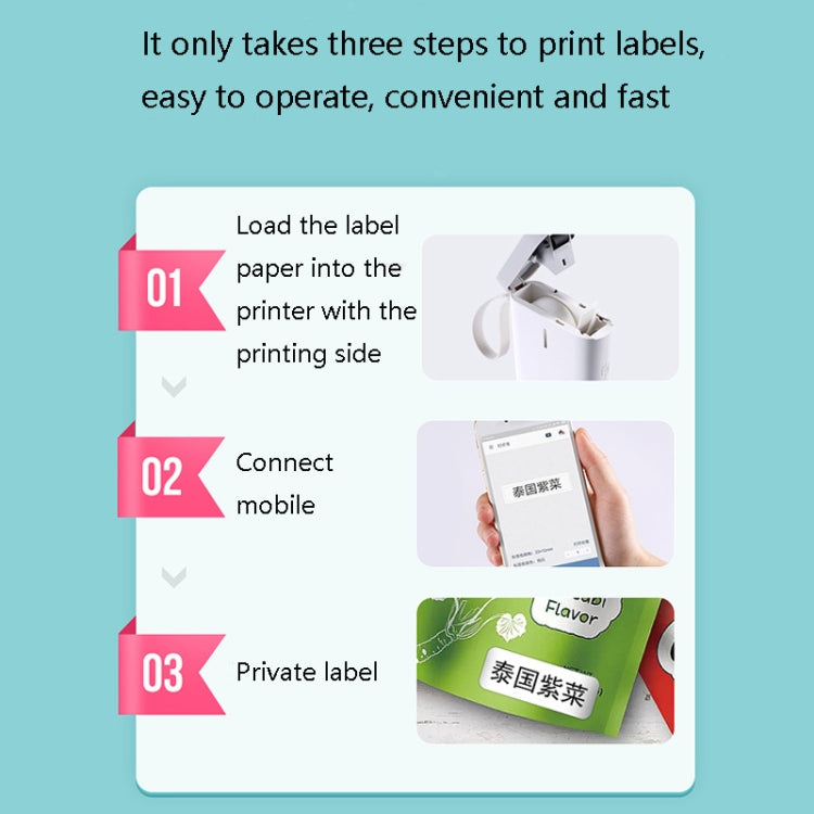 JingChen D11 Thermal Label Printer Bluetooth Handheld Portable Sticker Mobile Phone Printer, D11 White Standard