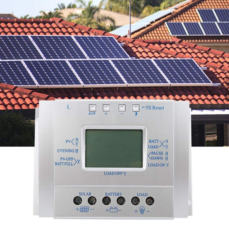 وحدة تحكم الطاقة الشمسية L60 12 فولت/24 فولت 60 أمبير، الجهد، التيار، شاشة LCD، وحدة تحكم شحن الطاقة الشمسية