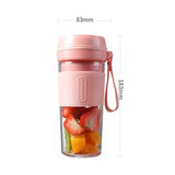 FS1300 Mini Juicer Home Portable Cooking Machine Student Juice Cup Juicer, Colour: Cherry Blossom Double Blade