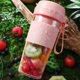 FS1300 Mini Juicer Home Portable Cooking Machine Student Juice Cup Juicer, Colour: Cherry Blossom Double Blade