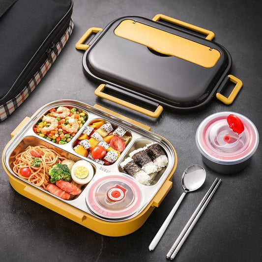 Stainless Steel Double-Layer Large-Capacity Portable Lunch Box